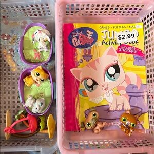 Littlest Pet Shop Activity Book with assorted lps toys
